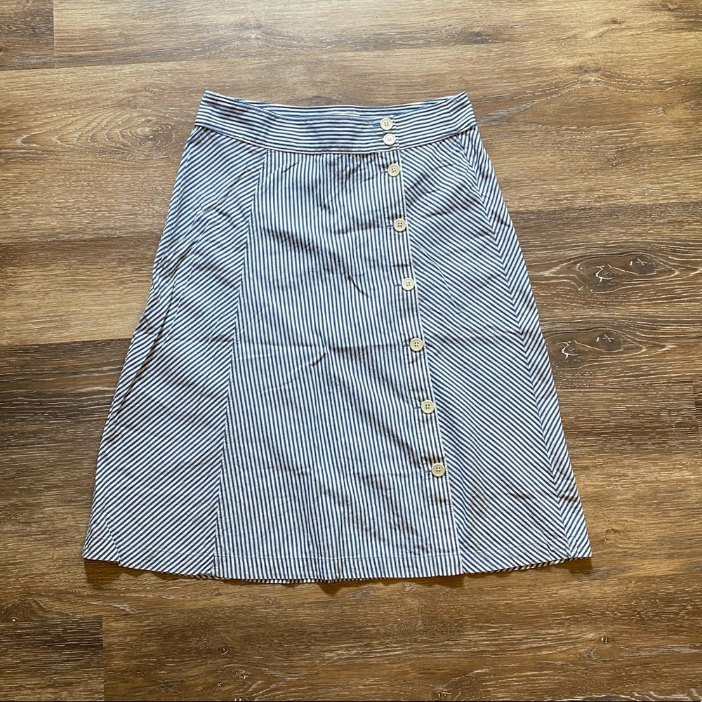 Side-button skirt in tahlia stripe - J. Crew